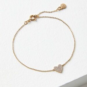 NWT LOFT Demi Fine Pave Heart Bracelet